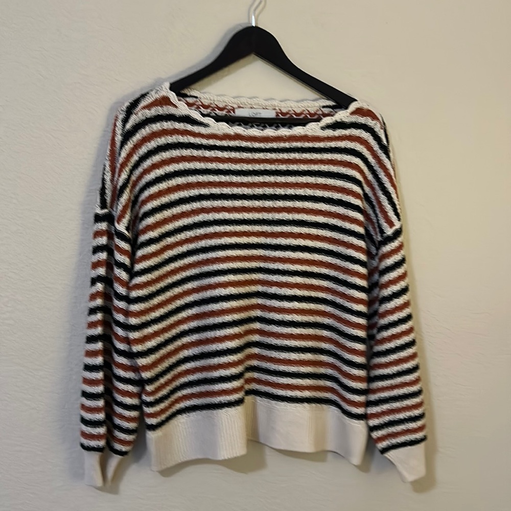 - LOFT black/rust/cream sweater in EUC - size L